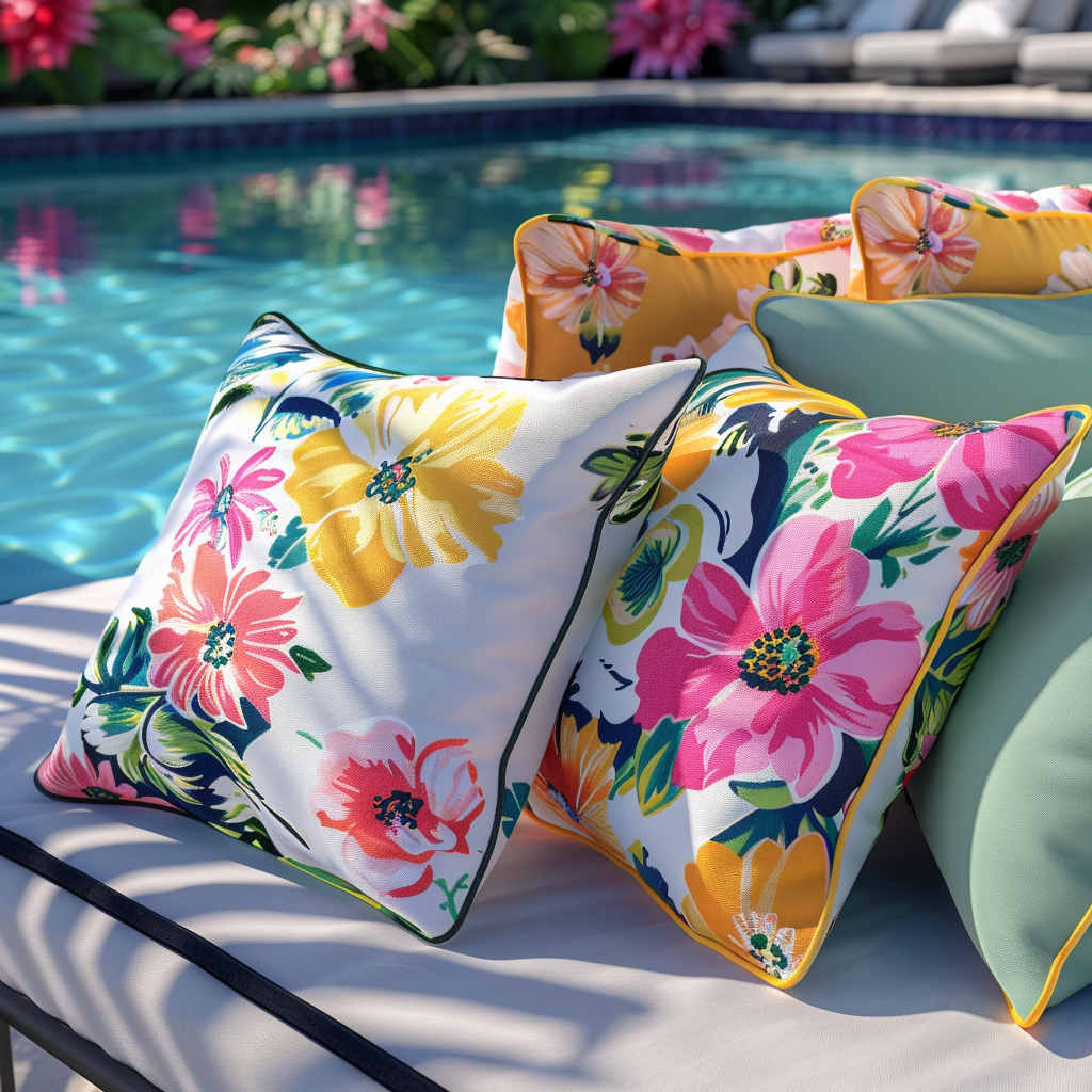 Poolside Floral Pillows