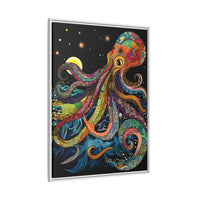 Thumbnail for Midnight Depths Octopus Canvas Wall Art with Frame
