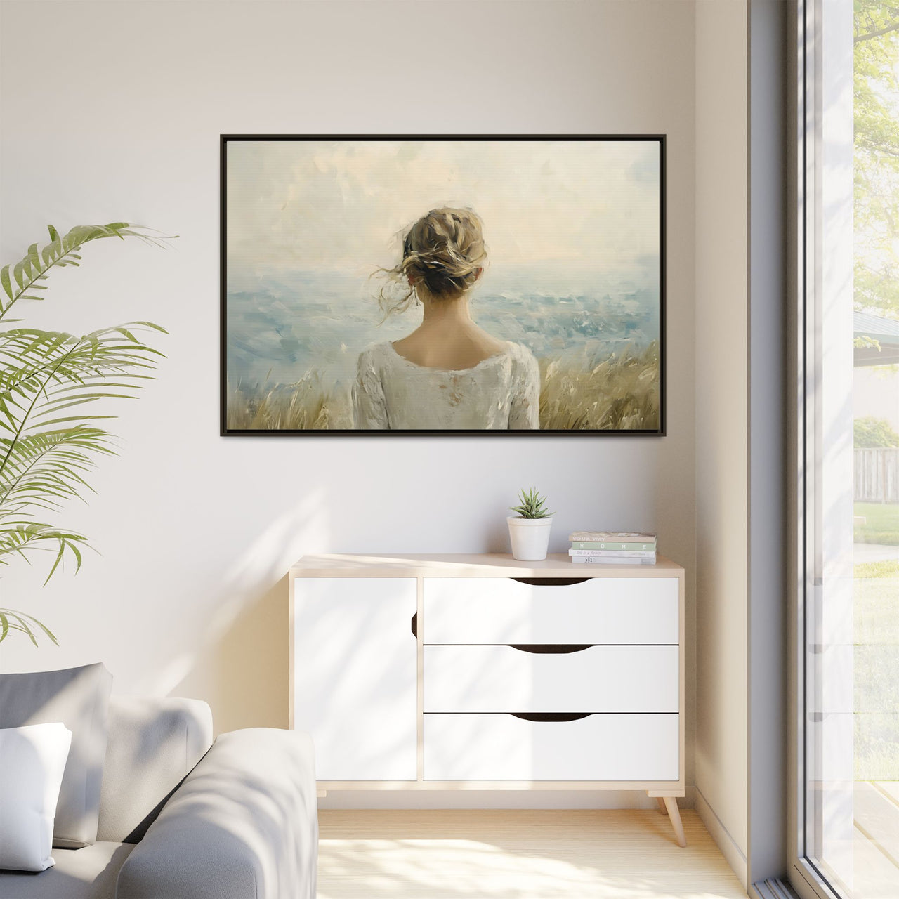 Where the Sky Meets Her Canvas Wall Art with Frame