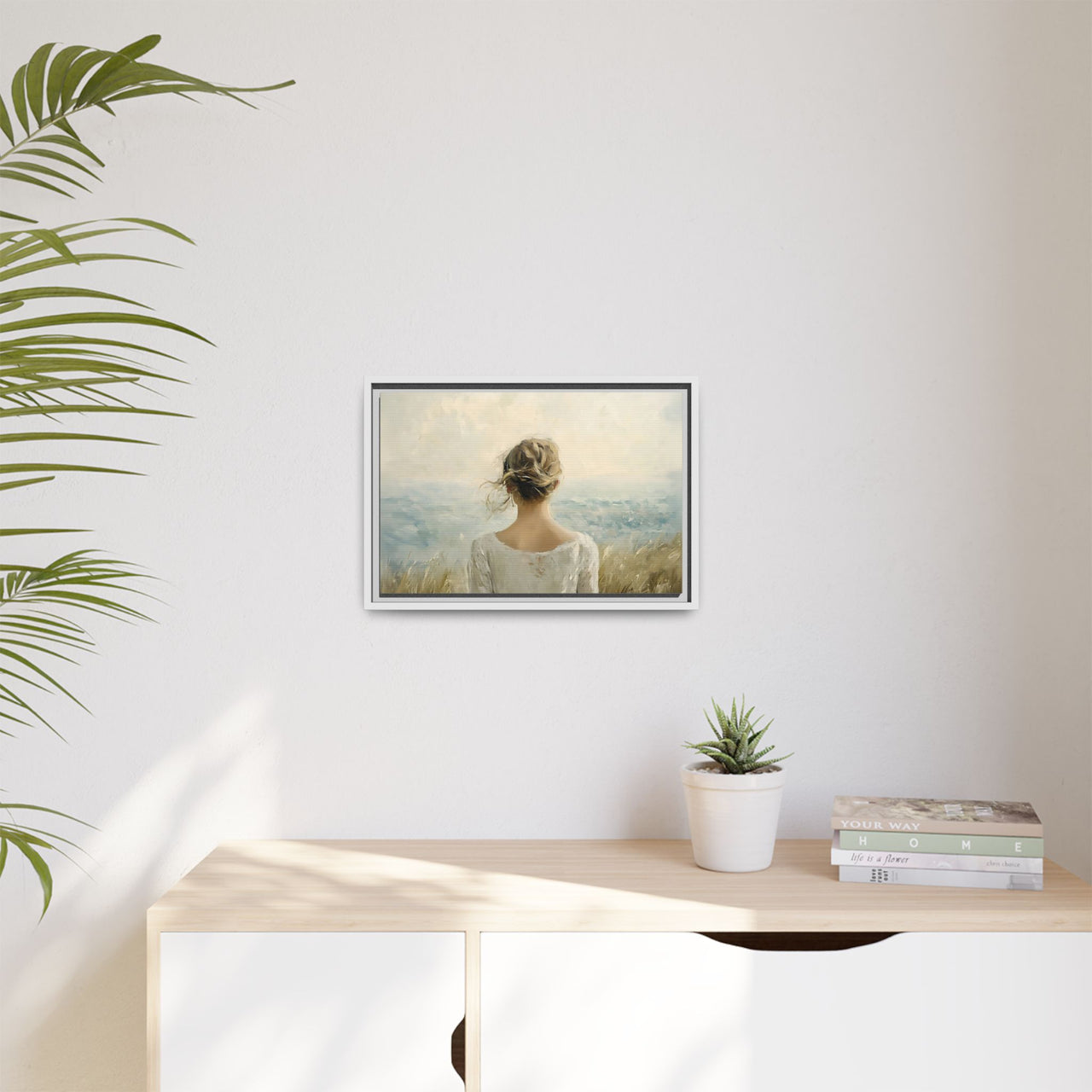 Where the Sky Meets Her Canvas Wall Art with Frame