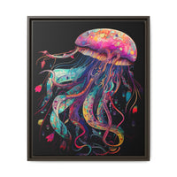 Thumbnail for Celestial Drifter Jellyfish Canvas Wall Art with Frame
