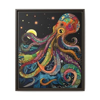 Thumbnail for Midnight Depths Octopus Canvas Wall Art with Frame