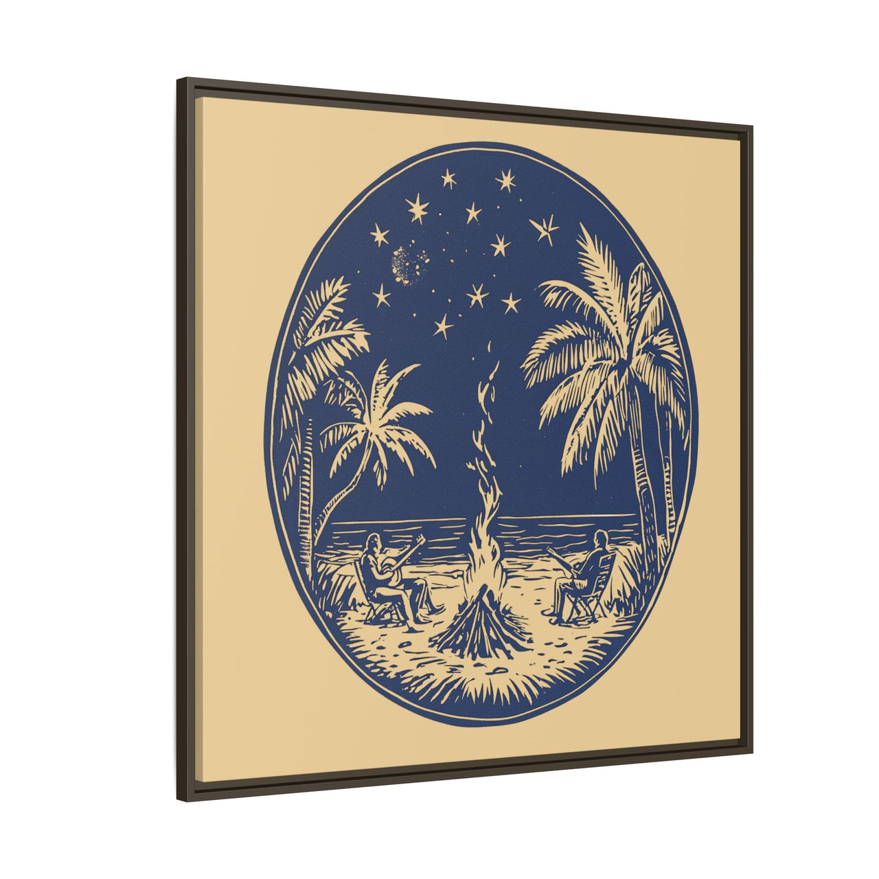 Beachfire Nights Canvas Wall Art with Frame