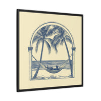 Thumbnail for Palm Retreat Hammock Canvas Wall Art with Frame