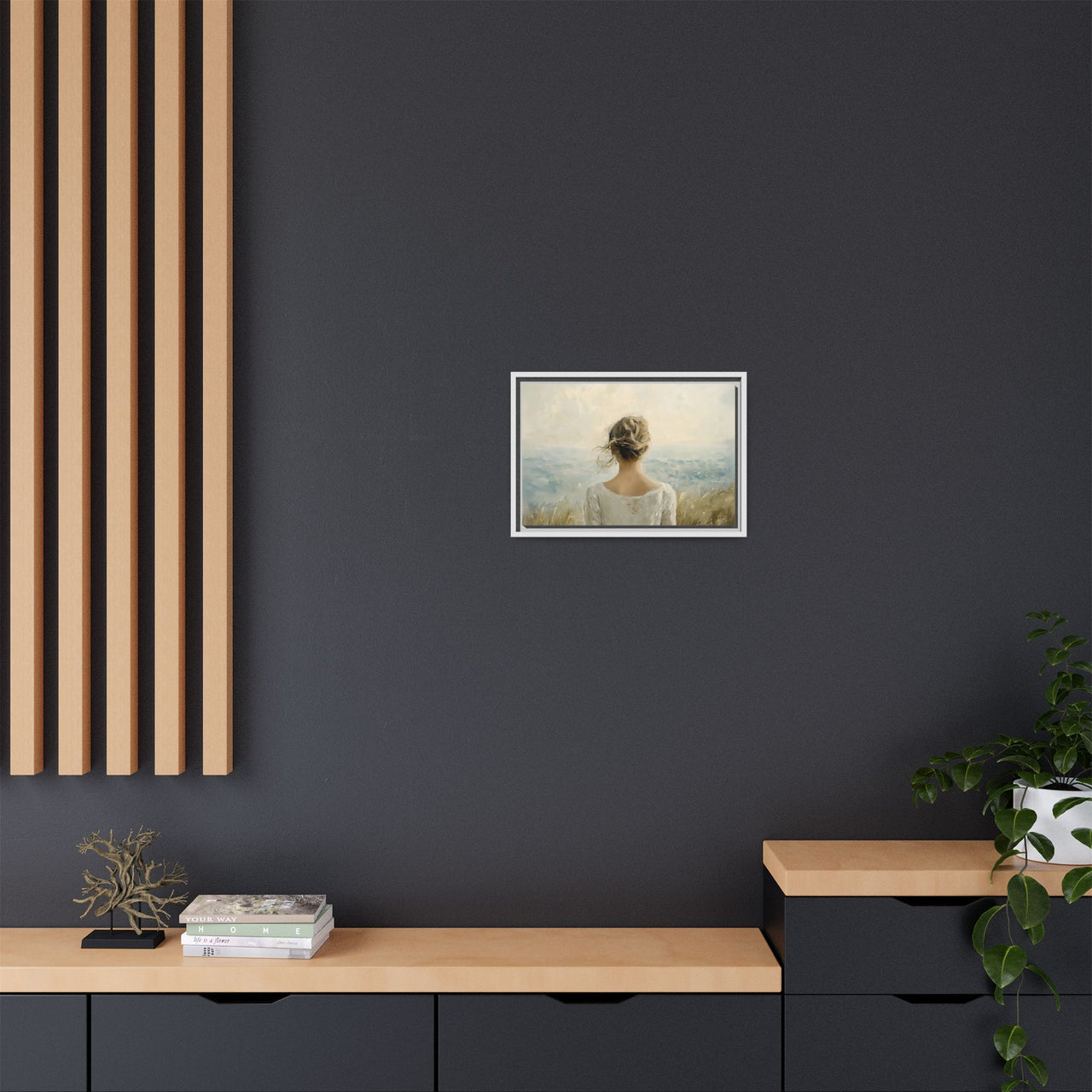 Where the Sky Meets Her Canvas Wall Art with Frame
