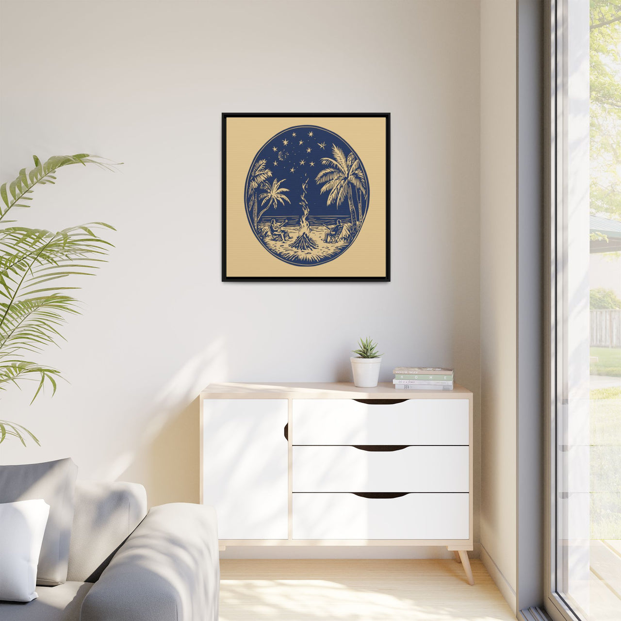 Beachfire Nights Canvas Wall Art with Frame
