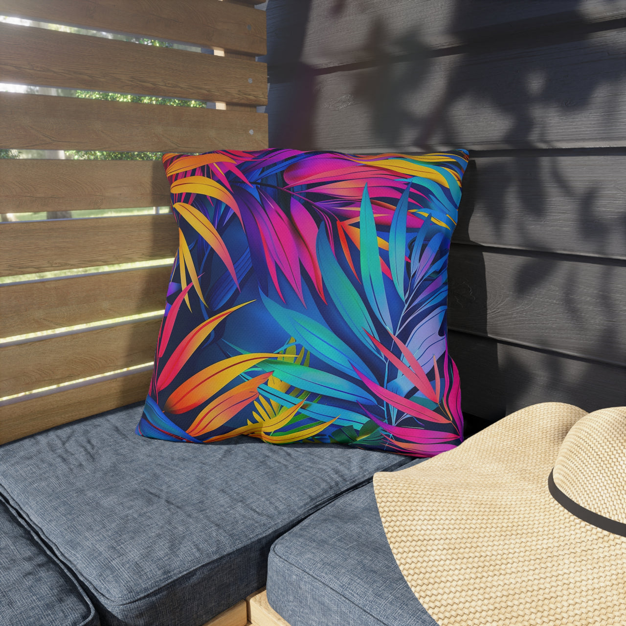 Floral Radiance Outdoor Throw Pillow