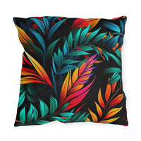 Thumbnail for Colorful leaf pattern pillow on a black background