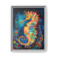 Thumbnail for Coral Carnival Seahorse Canvas Wall Art with Frame