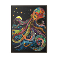 Thumbnail for Midnight Depths Octopus Canvas Wall Art with Frame