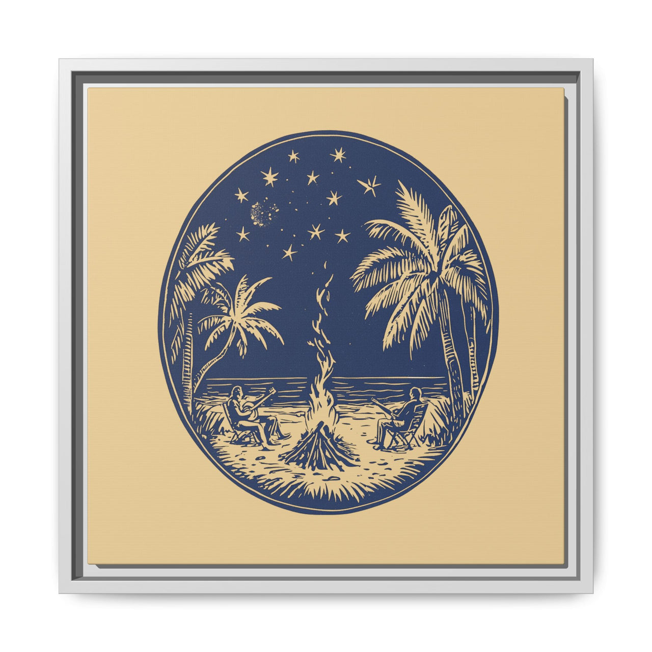 Beachfire Nights Canvas Wall Art with Frame