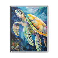 Thumbnail for Gliding Turtle Canvas Wall Art with Frame