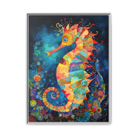 Thumbnail for Coral Carnival Seahorse Canvas Wall Art with Frame