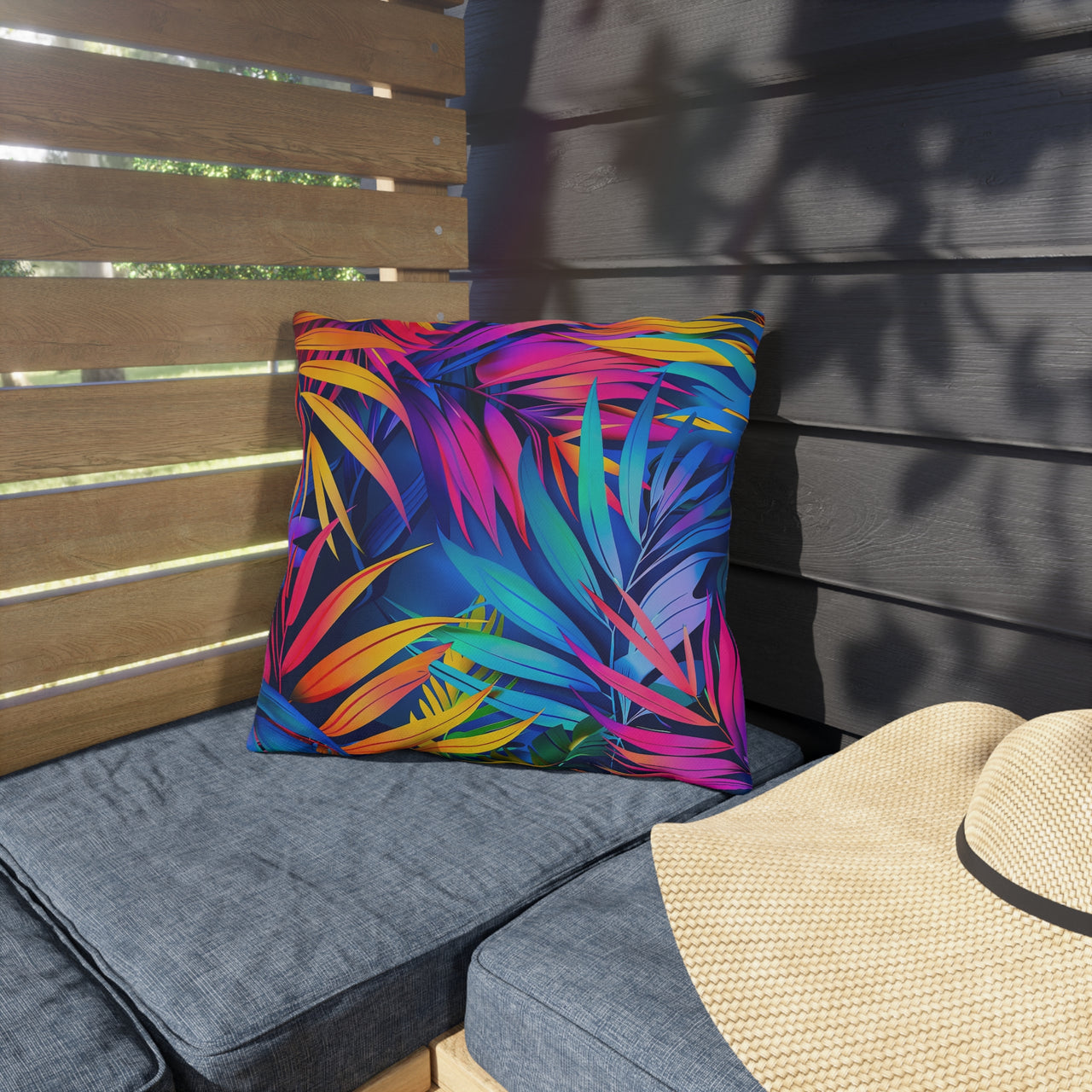 Floral Radiance Outdoor Throw Pillow