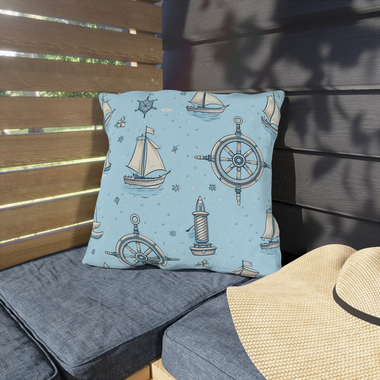 Nautical Notes Outdoor Throw Pillow