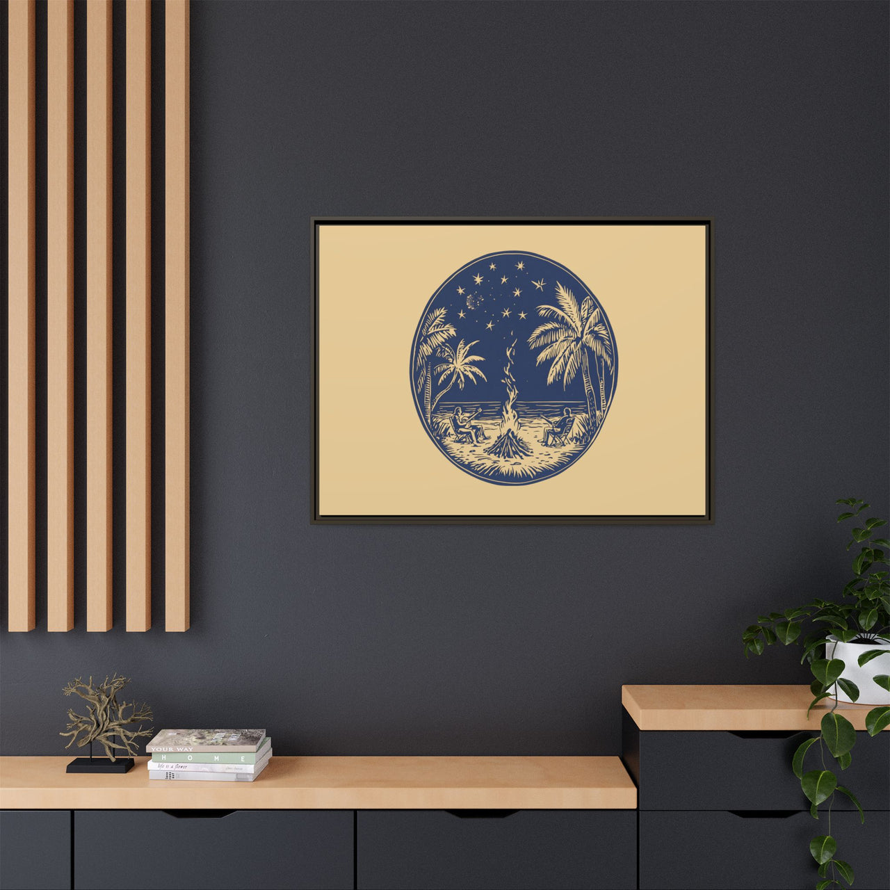 Beachfire Nights Canvas Wall Art with Frame