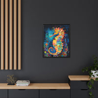 Thumbnail for Coral Carnival Seahorse Canvas Wall Art with Frame