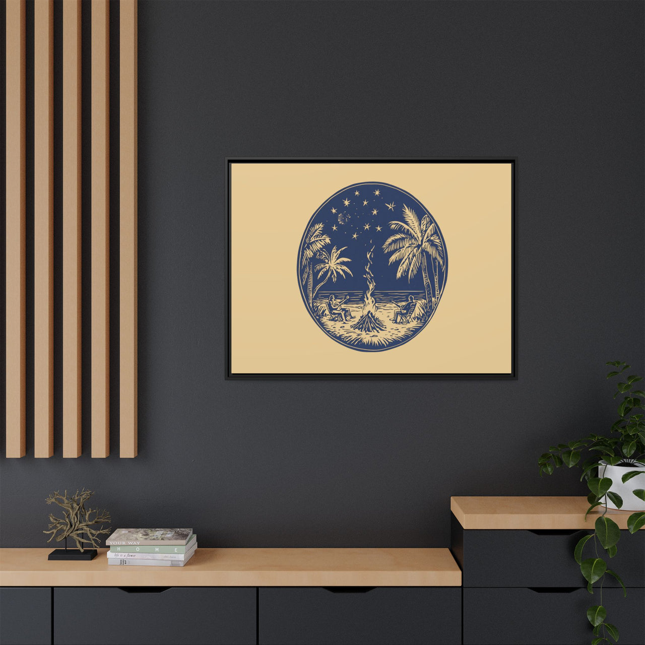 Beachfire Nights Canvas Wall Art with Frame