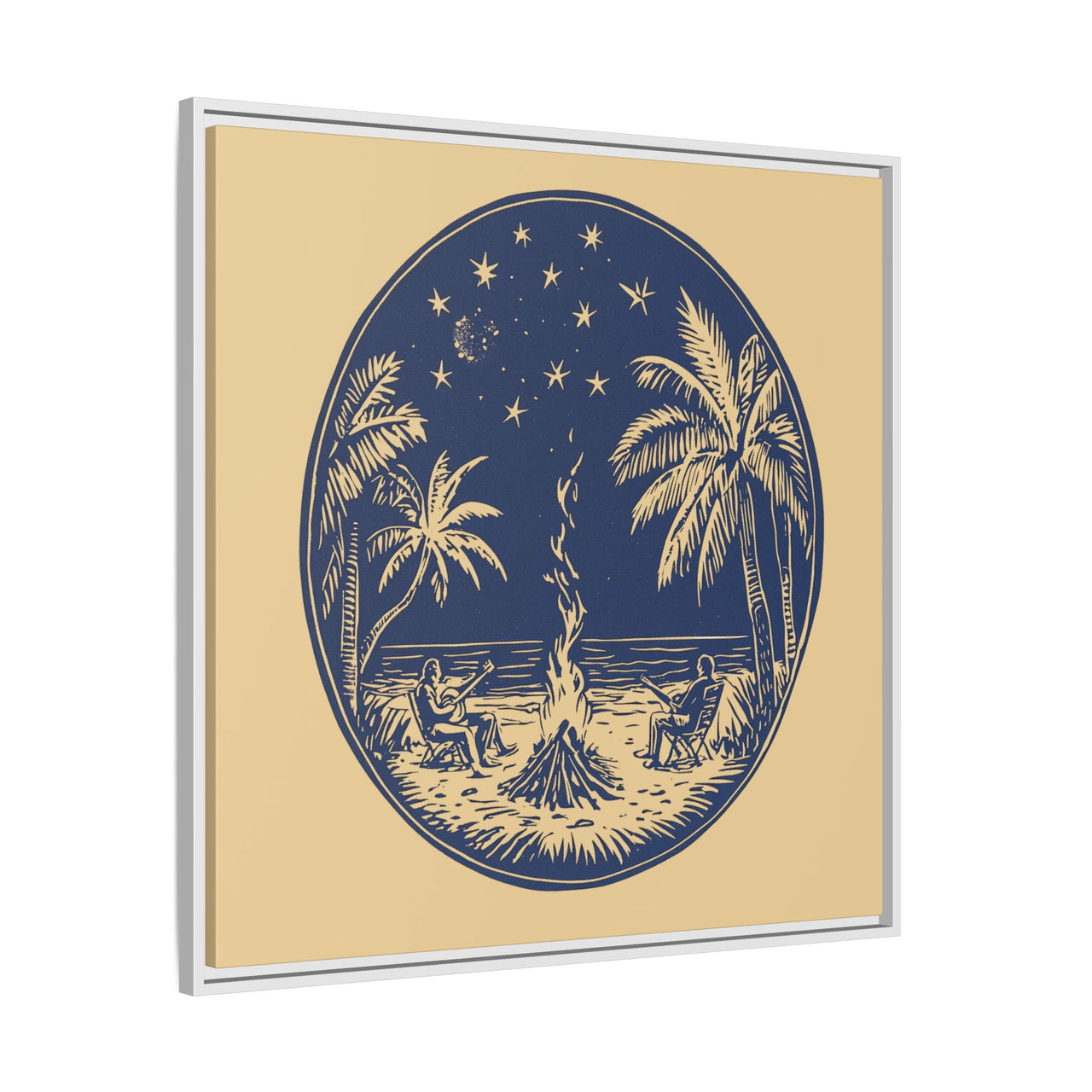 Beachfire Nights Canvas Wall Art with Frame