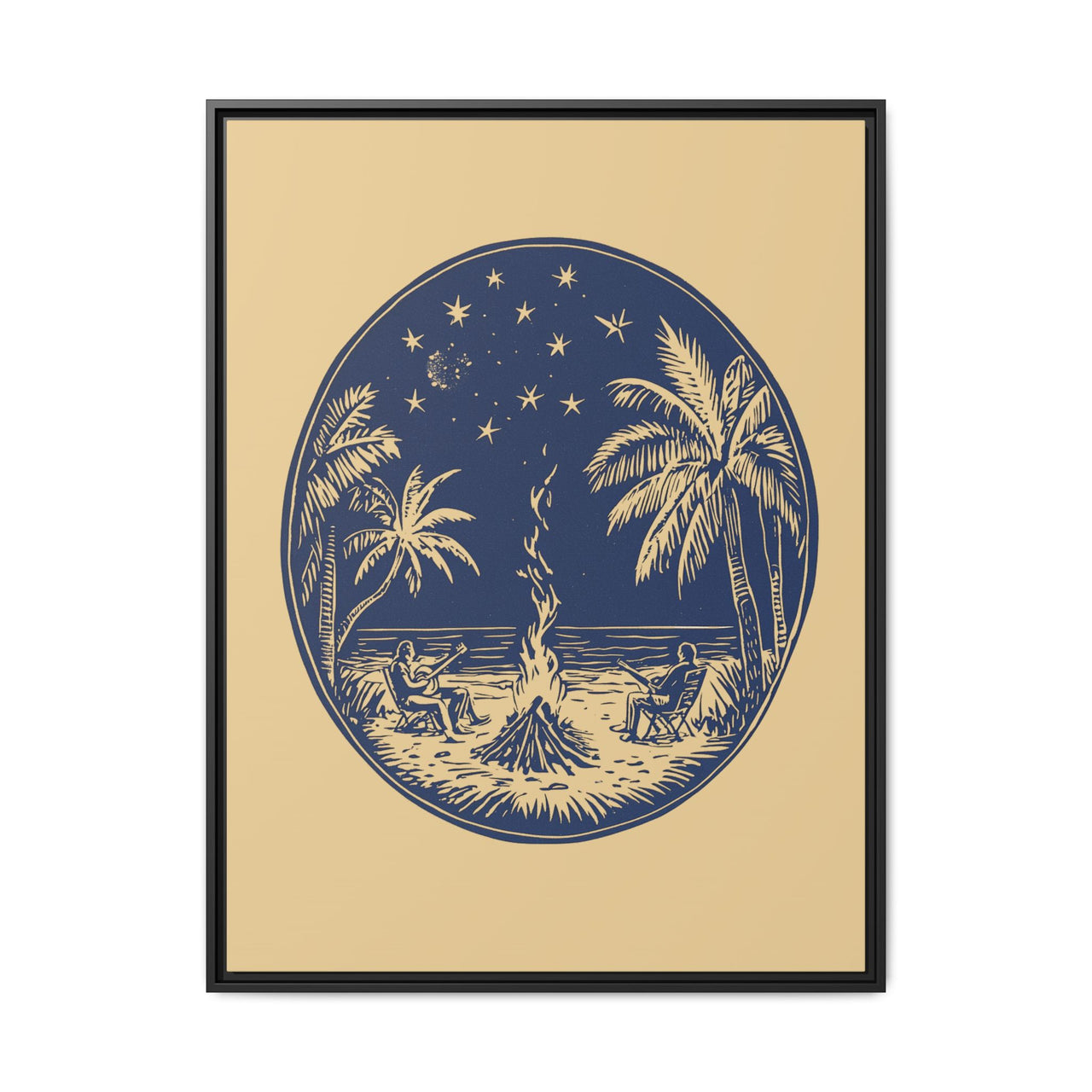 Beachfire Nights Canvas Wall Art with Frame