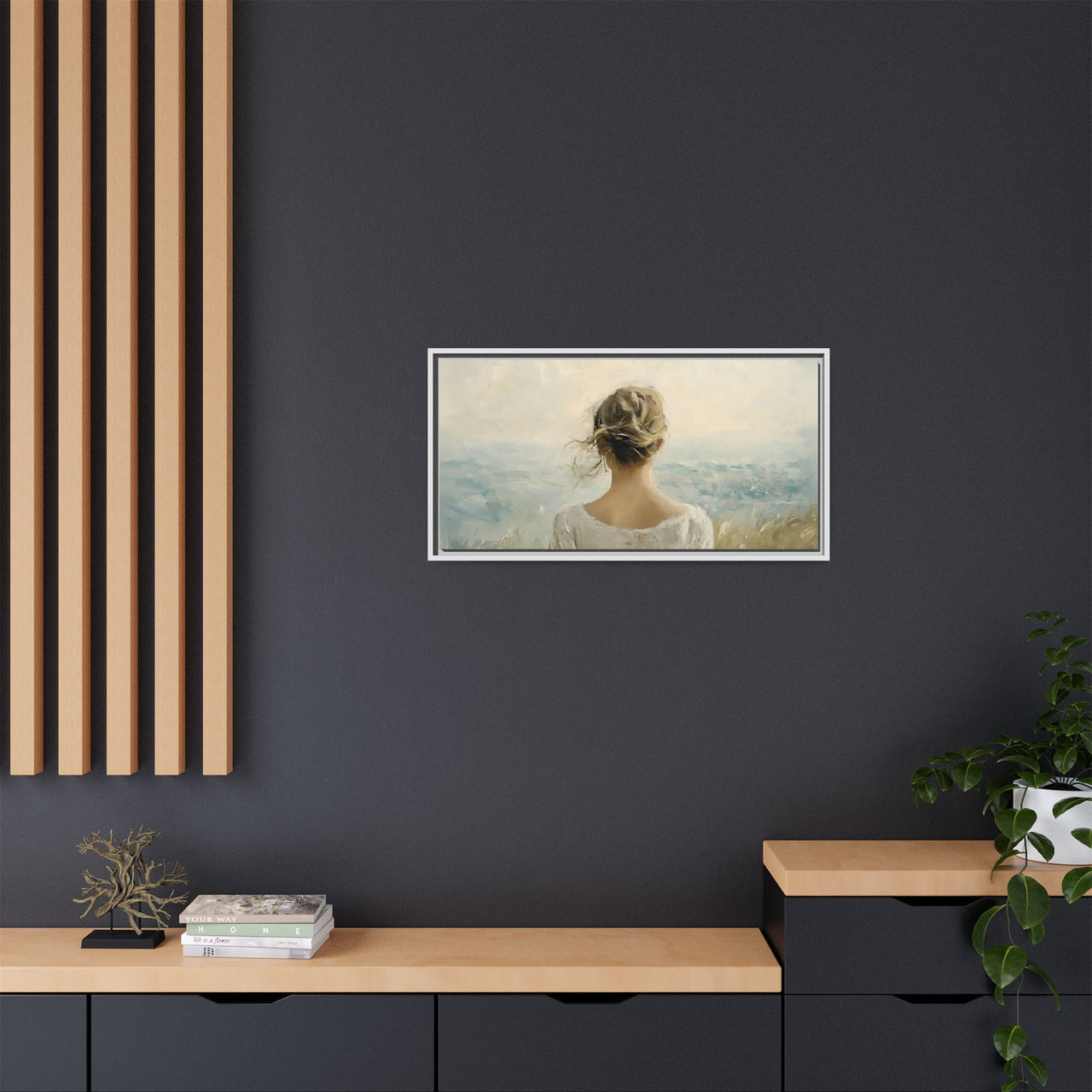 Where the Sky Meets Her Canvas Wall Art with Frame