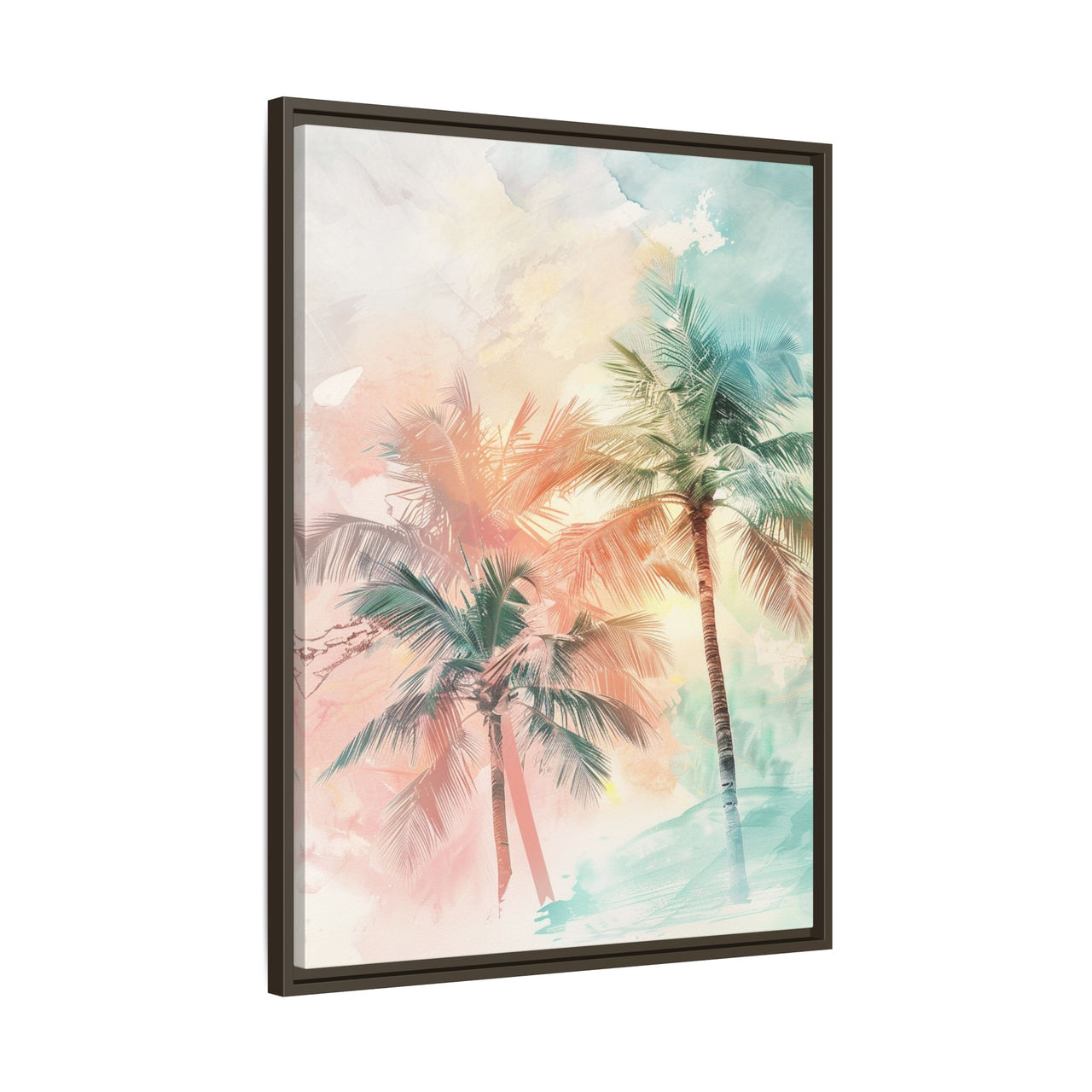 Palm Glow Canvas Wall Art with Frame
