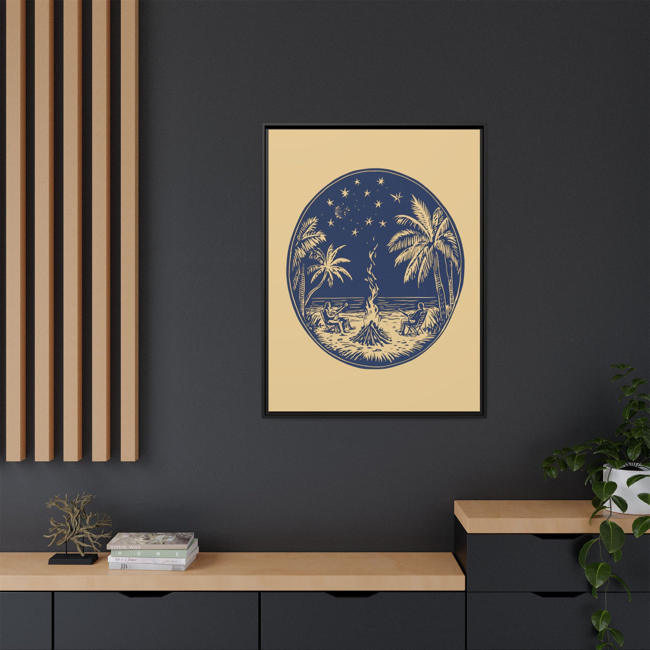 Beachfire Nights Canvas Wall Art with Frame