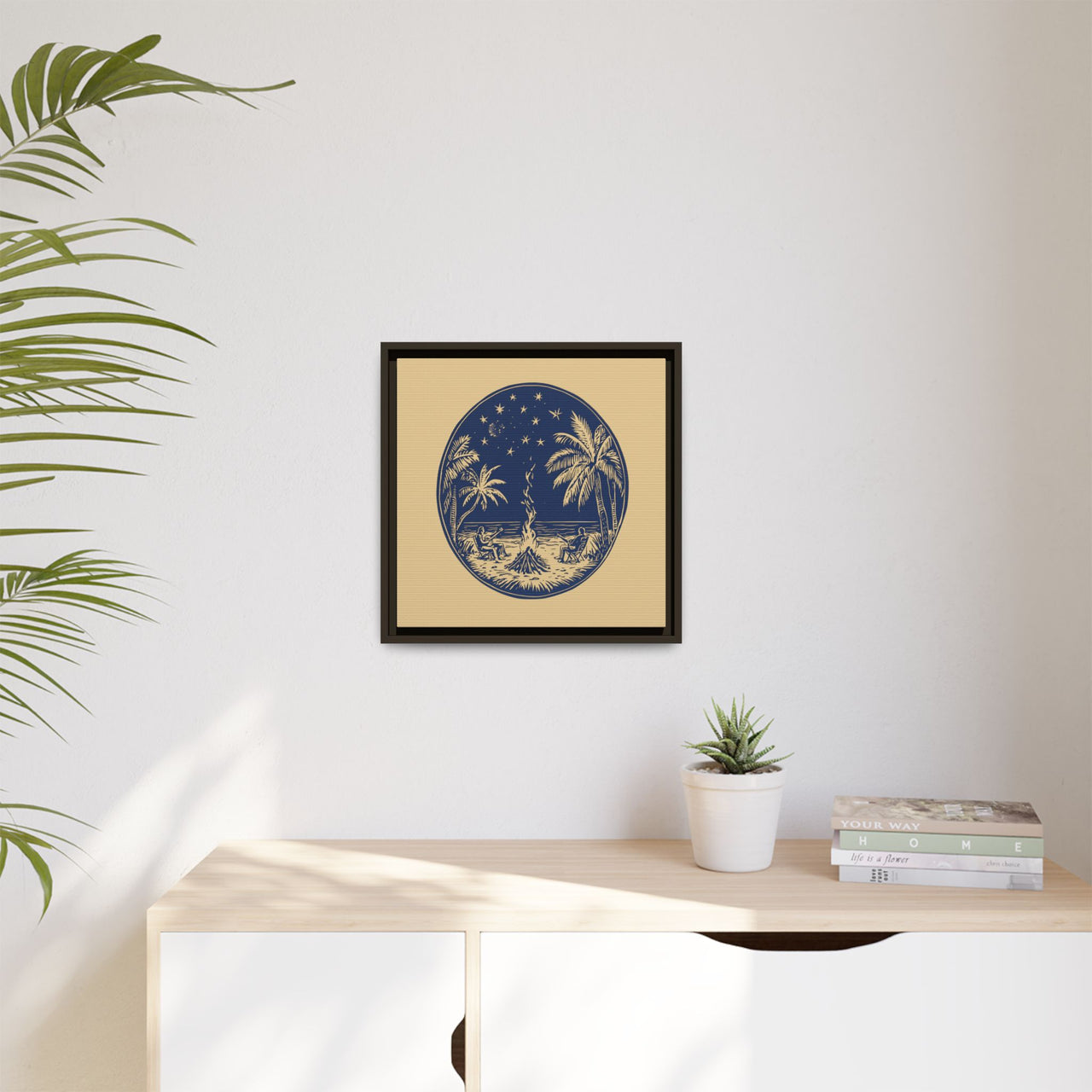 Beachfire Nights Canvas Wall Art with Frame