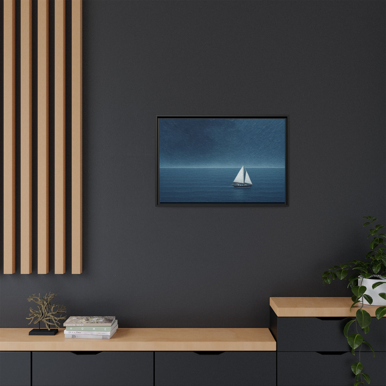 Sail Into Stillness Canvas Wall Art with Frame