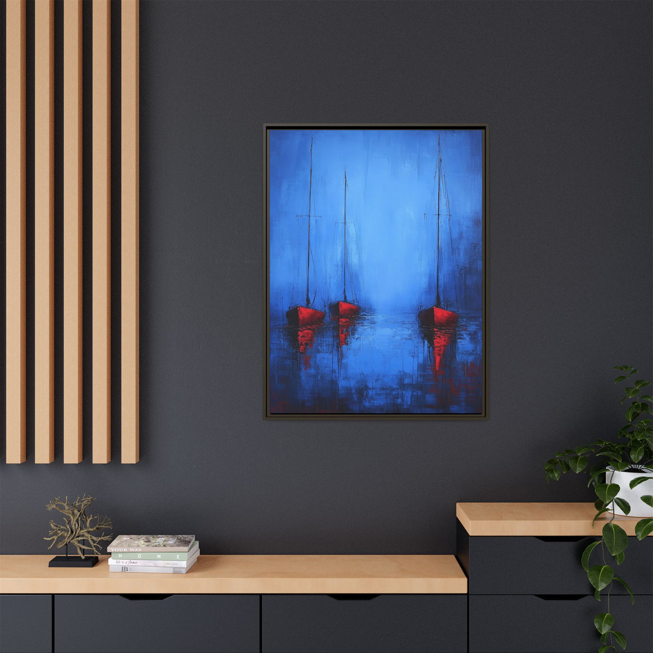 Nocturne at Sea Matte Canvas Wall Art with Frame