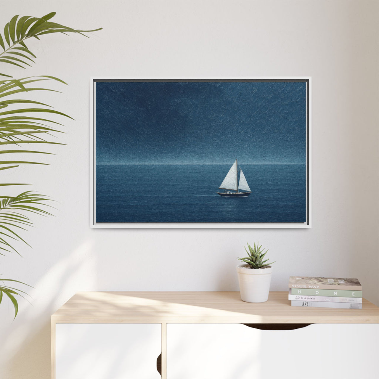 Sail Into Stillness Canvas Wall Art with Frame