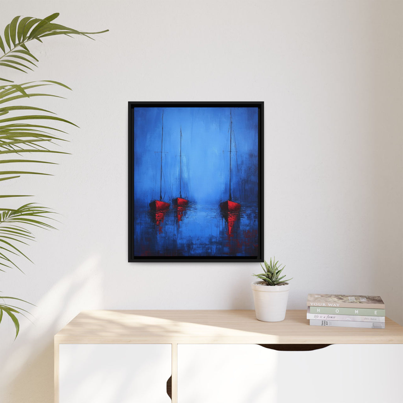 Nocturne at Sea Matte Canvas Wall Art with Frame