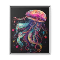 Thumbnail for Celestial Drifter Jellyfish Canvas Wall Art with Frame