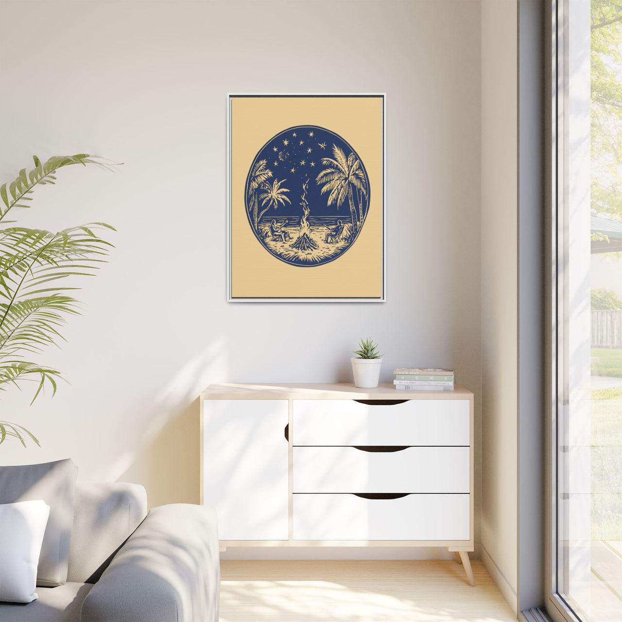 Beachfire Nights Canvas Wall Art with Frame