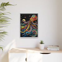 Thumbnail for Midnight Depths Octopus Canvas Wall Art with Frame