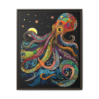 Thumbnail for Midnight Depths Octopus Canvas Wall Art with Frame