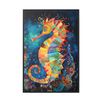 Thumbnail for Coral Carnival Seahorse Canvas Wall Art with Frame