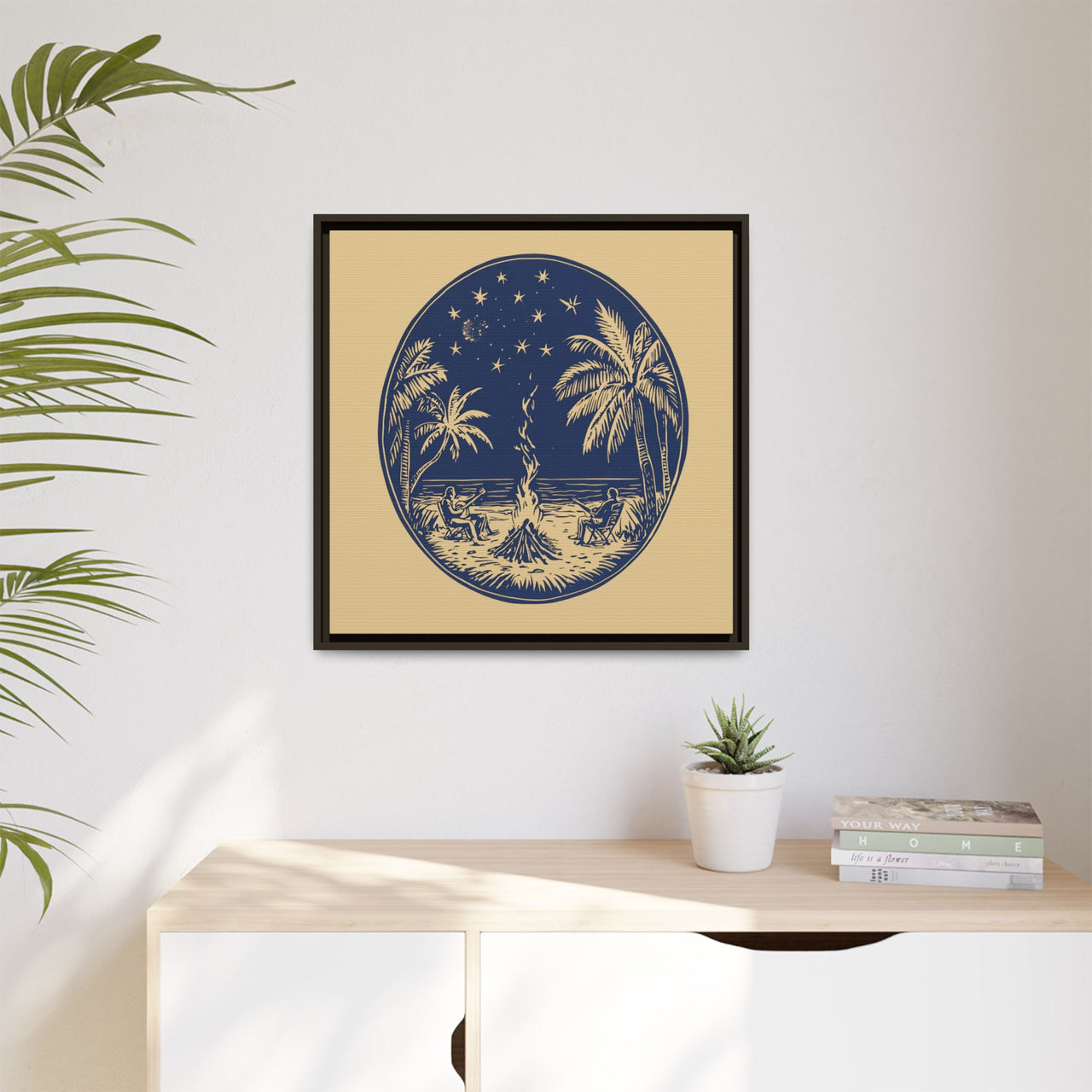 Beachfire Nights Canvas Wall Art with Frame