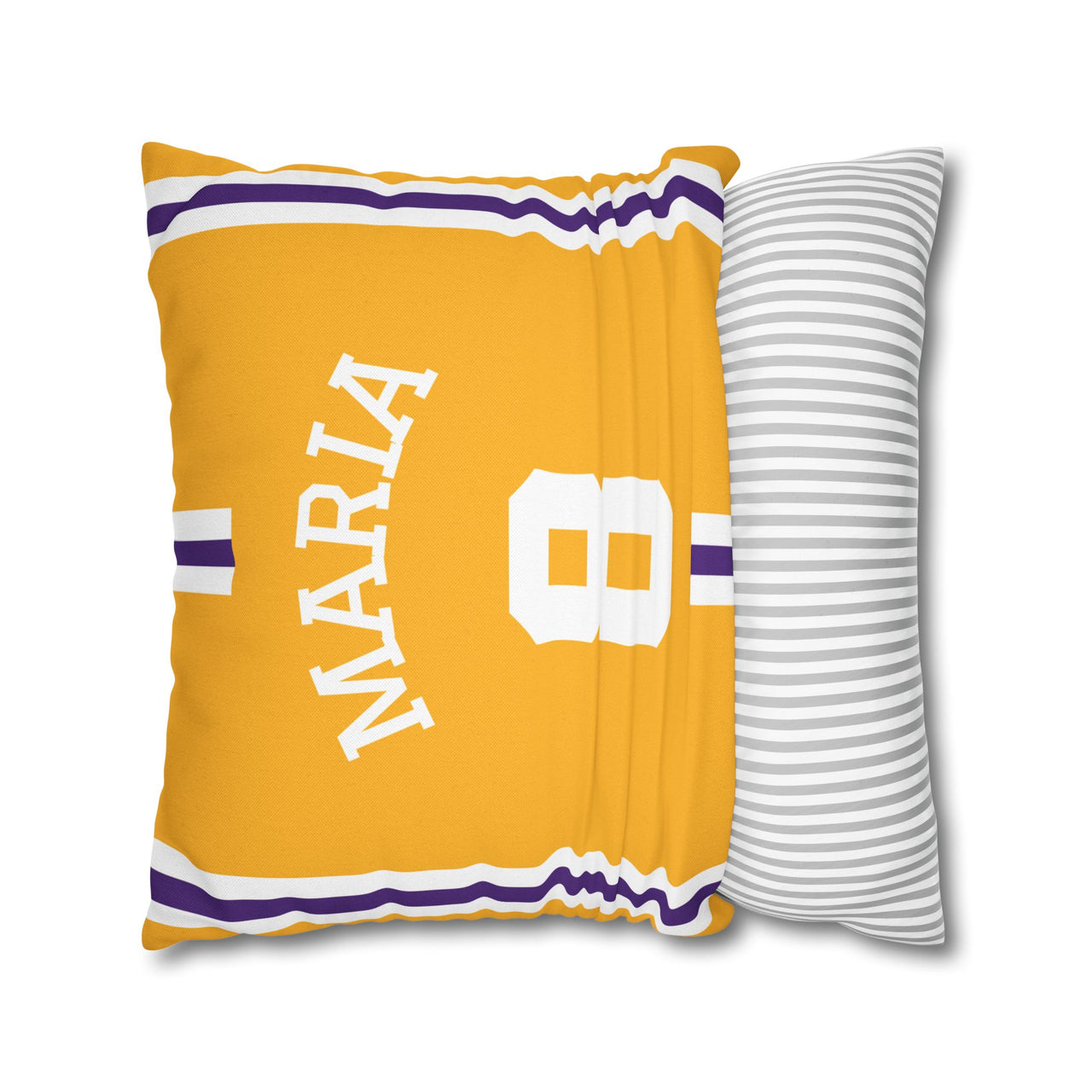 Los Angeles Yellow Square Pillowcase with Custom Name & Number
