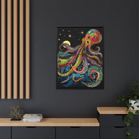 Thumbnail for Midnight Depths Octopus Canvas Wall Art with Frame