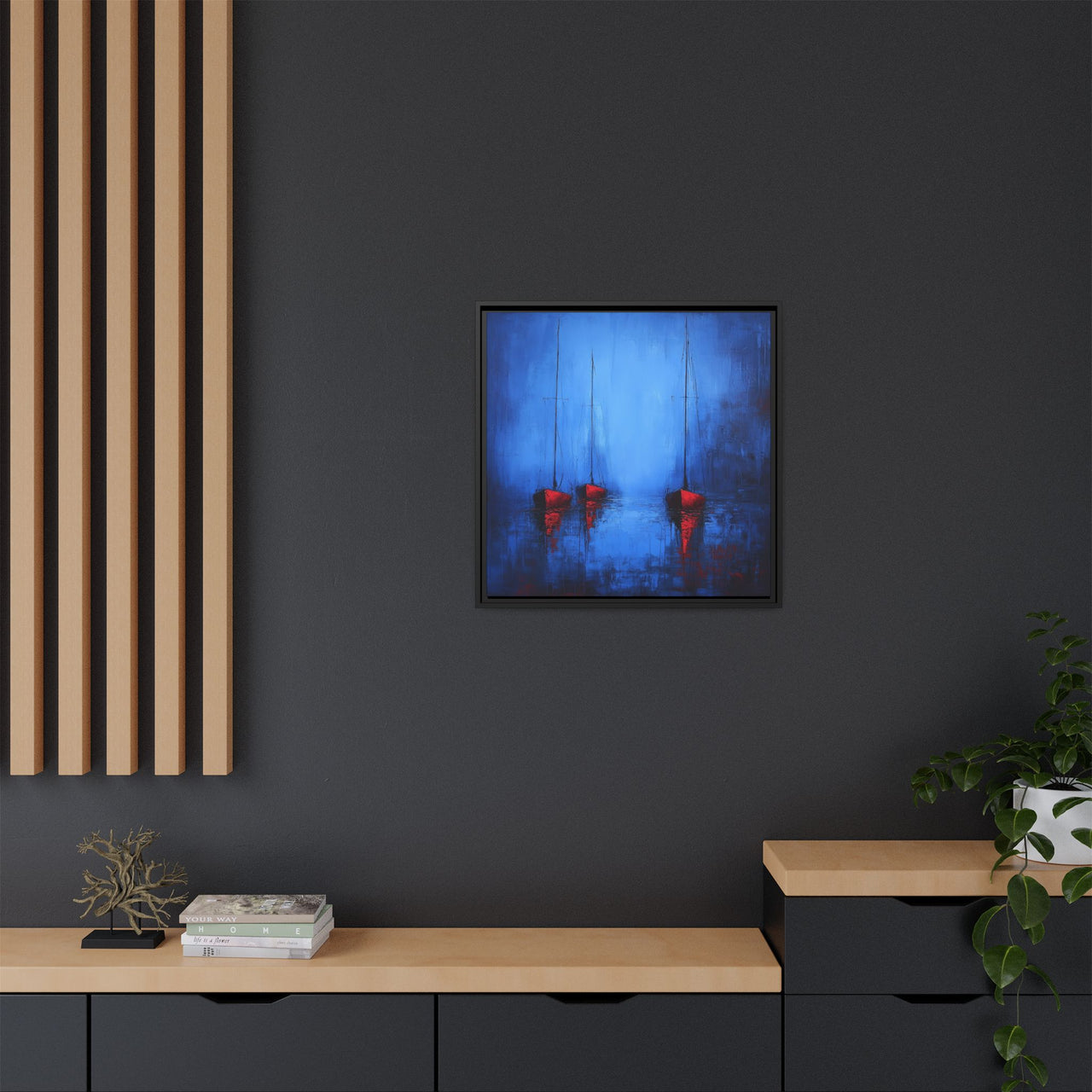 Nocturne at Sea Matte Canvas Wall Art with Frame