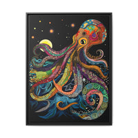 Thumbnail for Midnight Depths Octopus Canvas Wall Art with Frame
