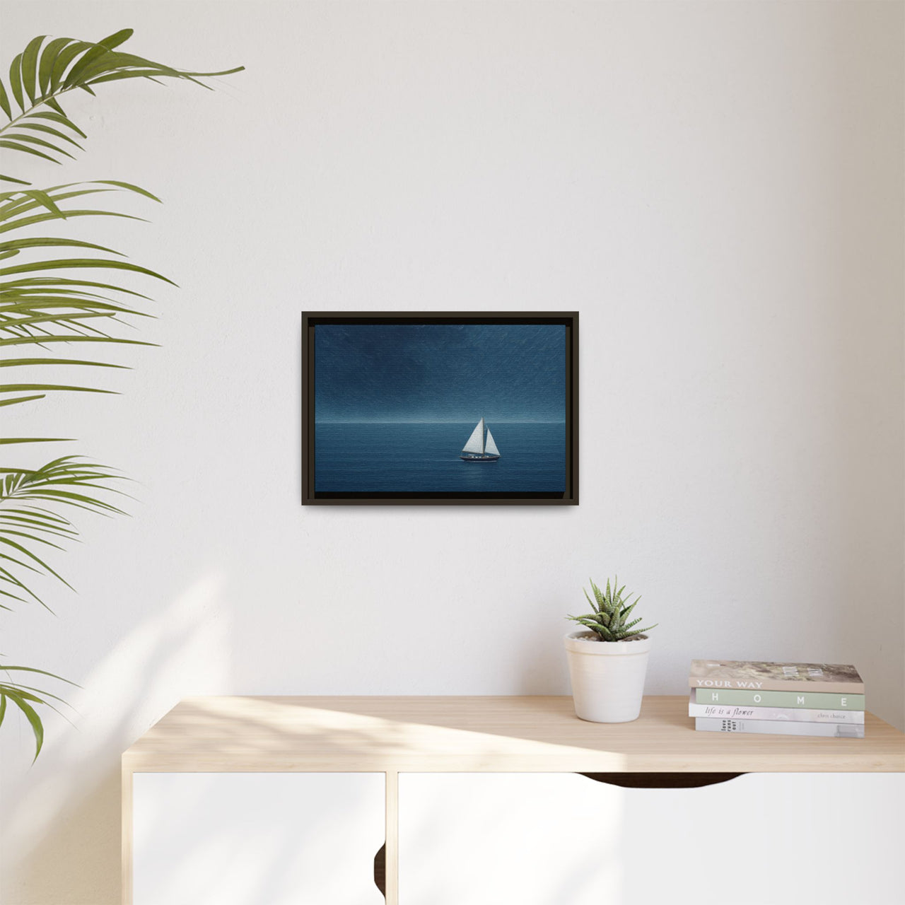 Sail Into Stillness Canvas Wall Art with Frame