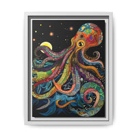 Thumbnail for Midnight Depths Octopus Canvas Wall Art with Frame