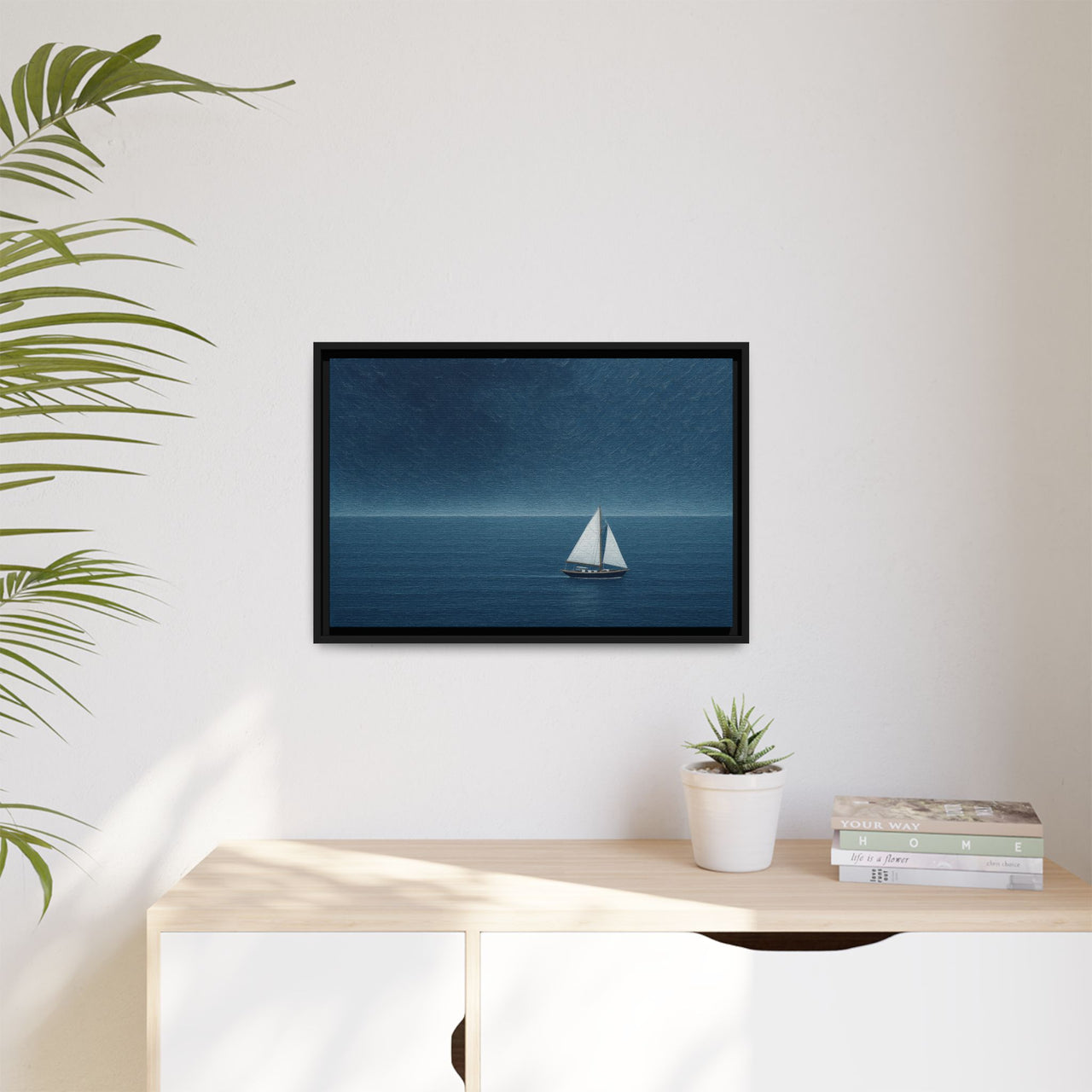 Sail Into Stillness Canvas Wall Art with Frame