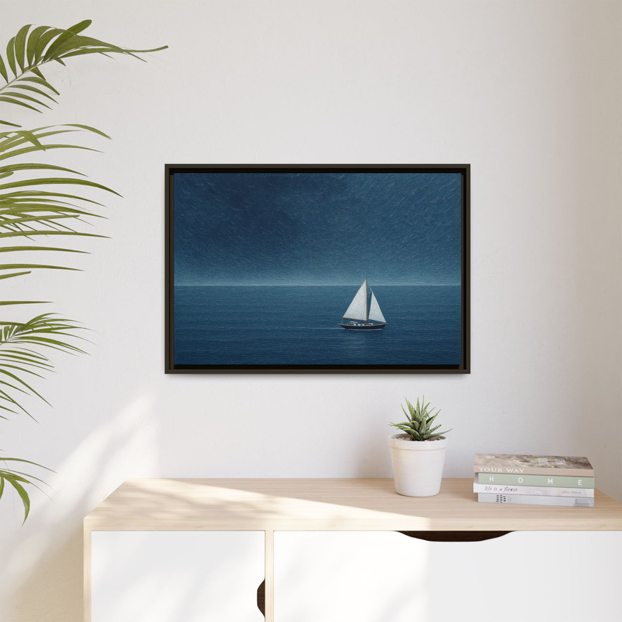 Sail Into Stillness Canvas Wall Art with Frame