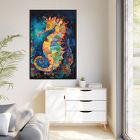 Thumbnail for Coral Carnival Seahorse Canvas Wall Art with Frame