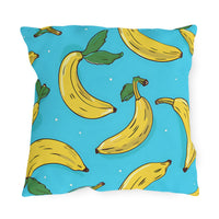 Thumbnail for Pillow with banana pattern on a blue background