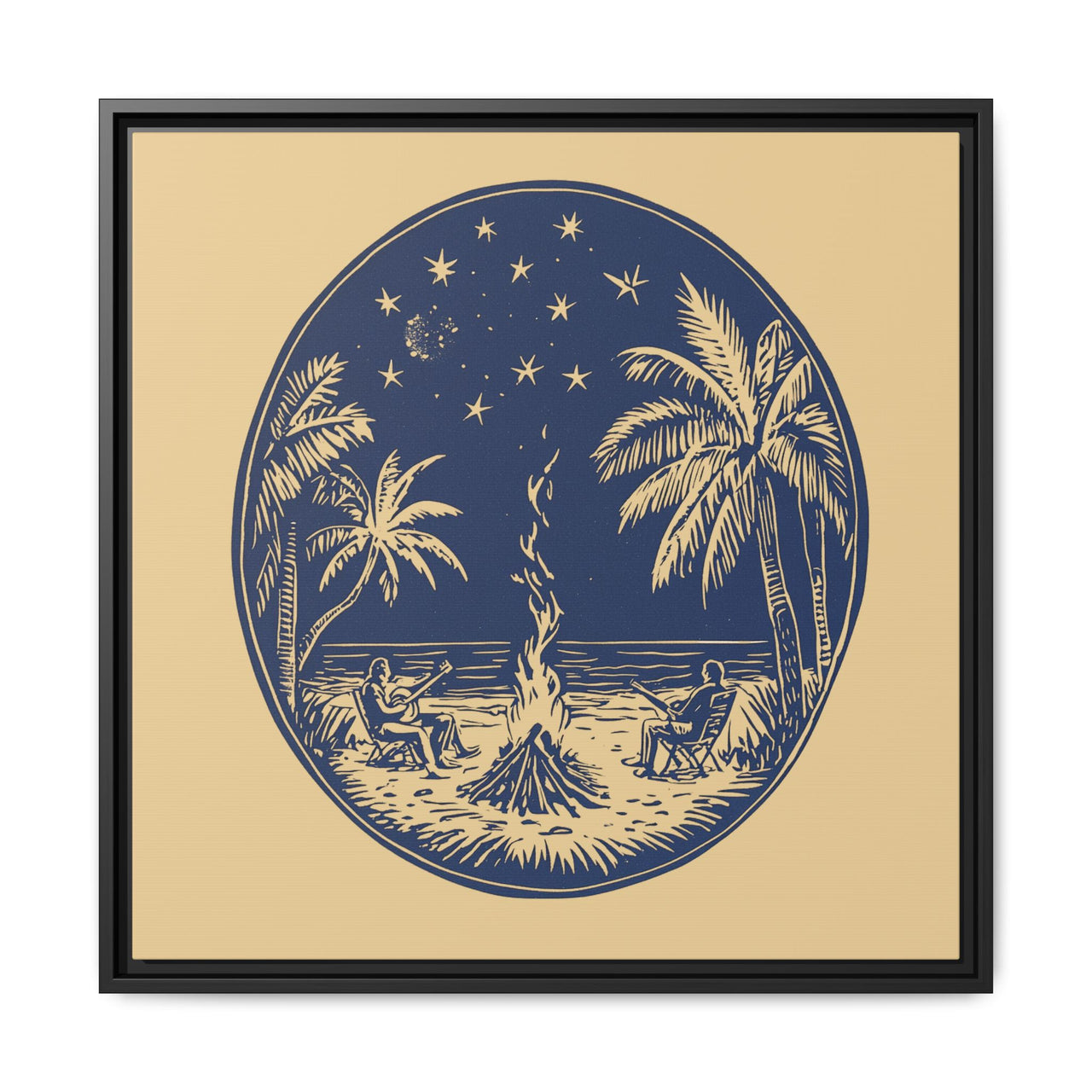 Beachfire Nights Canvas Wall Art with Frame