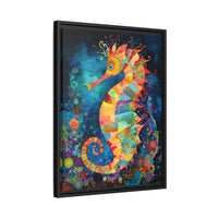 Thumbnail for Coral Carnival Seahorse Canvas Wall Art with Frame